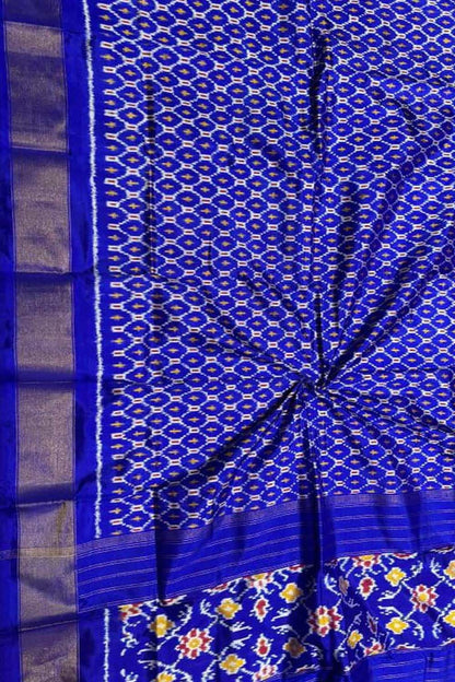 Blue Pure Silk Pochampalli Ikat Dupatta : Elegant and Luxurious - Luxurion World