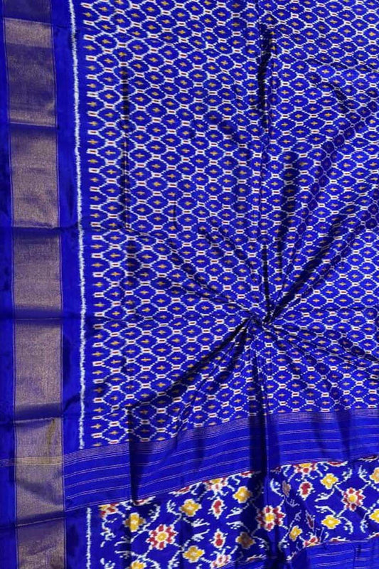 Blue Pure Silk Pochampalli Ikat Dupatta : Elegant and Luxurious - Luxurion World