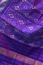 Purple Handloom Pochampally Ikat Pure Silk Dupatta - Luxurion World