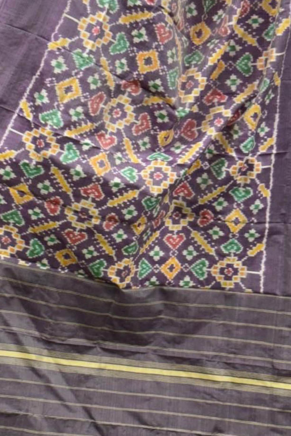 Elegant Grey Handloom Pochampally Ikat Pure Silk Dupatta - Luxurion World