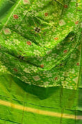 Green Handloom Pochampally Ikat Pure Silk Dupatta - Luxurion World