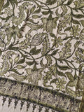 Green Kalamkari Hand Painted Mangalgiri Cotton Dupatta - Luxurion World