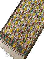 Multicolor Kalamkari Hand Painted Mangalgiri Cotton Dupatta - Luxurion World