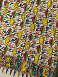 Multicolor Kalamkari Hand Painted Mangalgiri Cotton Dupatta - Luxurion World