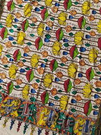 Multicolor Kalamkari Hand Painted Mangalgiri Cotton Dupatta - Luxurion World