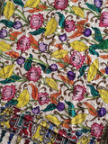 Multicolor Kalamkari Hand Painted Mangalgiri Cotton Dupatta - Luxurion World