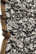 Hand Painted Kalamkari Silk Dupatta in Black & White - Luxurion World