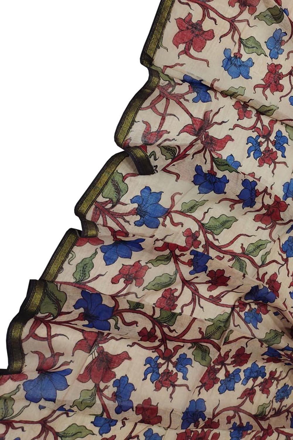 Vibrant Kalamkari Hand Painted Silk Dupatta - Luxurion World