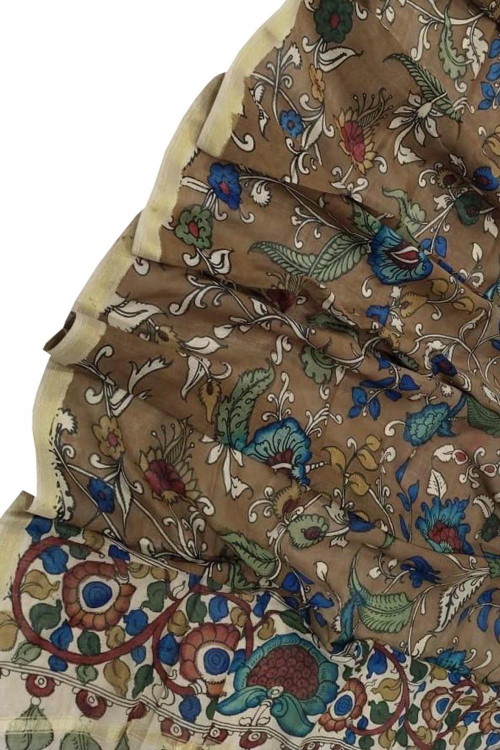Vibrant Kalamkari Hand Painted Silk Dupatta - Luxurion World