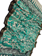 Pastel Kalamkari Hand Painted Cotton Dupatta - Luxurion World