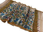 Pastel Tussar Silk Kalamkari Dupatta - Luxurion World- Crafted Heirlooms