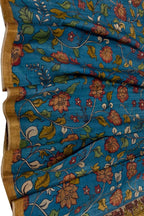 Hand Painted Tussar Silk Kalamkari Dupatta - Luxurion World