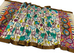 Pastel Hand Painted Kalamkari Pure Bangalore Silk Dupatta - Luxurion World