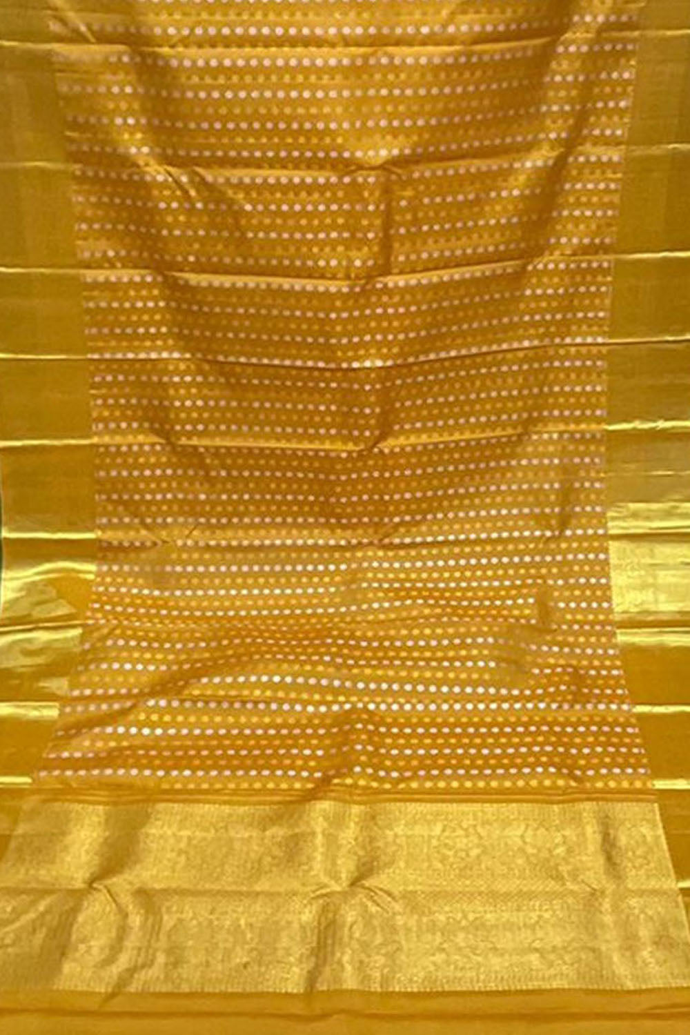 Yellow Kanjeevaram Handloom Pure Silk Dupatta - Luxurion World