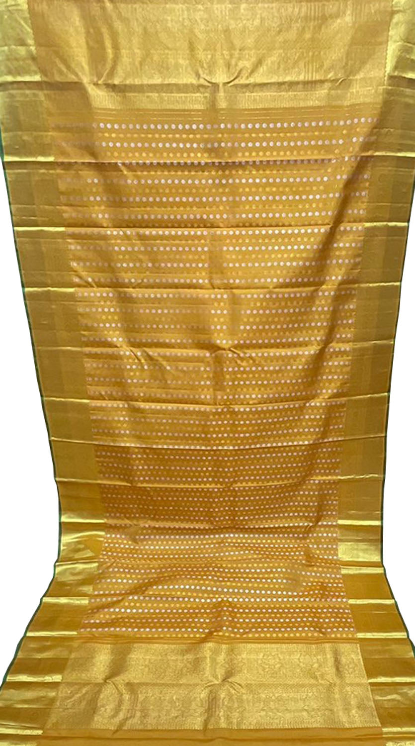 Yellow Kanjeevaram Handloom Pure Silk Dupatta - Luxurion World