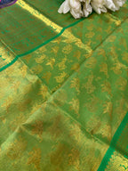 Green Kanjeevaram Handloom Pure Silk Dupatta - Luxurion World