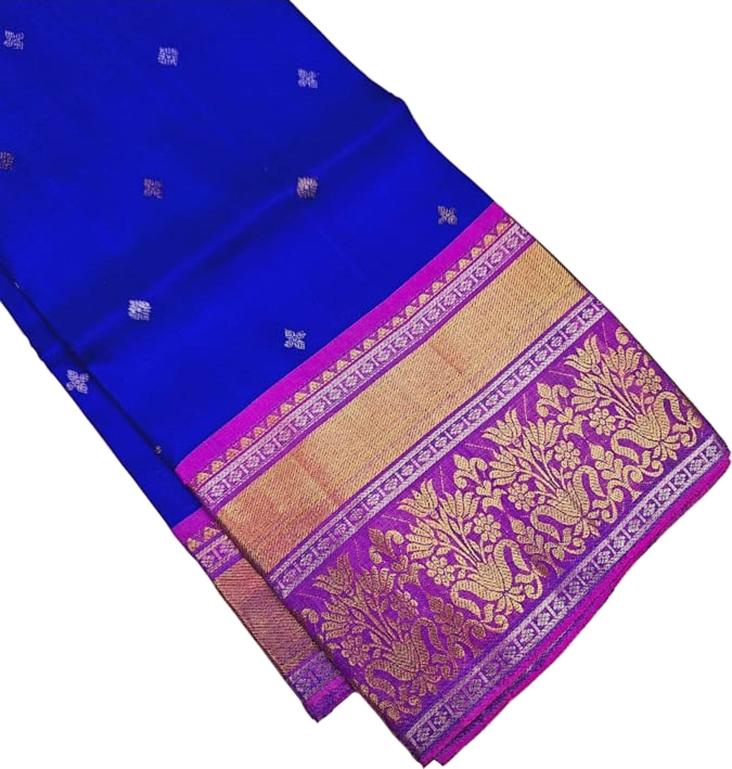 Blue Kanjeevaram Handloom Silk Dupatta - Pure Elegance - Luxurion World