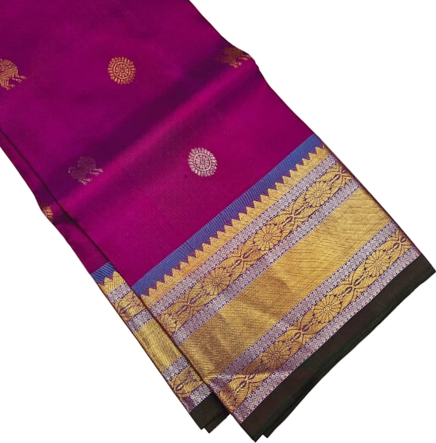 Maroon Kanjeevaram Silk Dupatta - Handloom Pure Elegance - Luxurion World