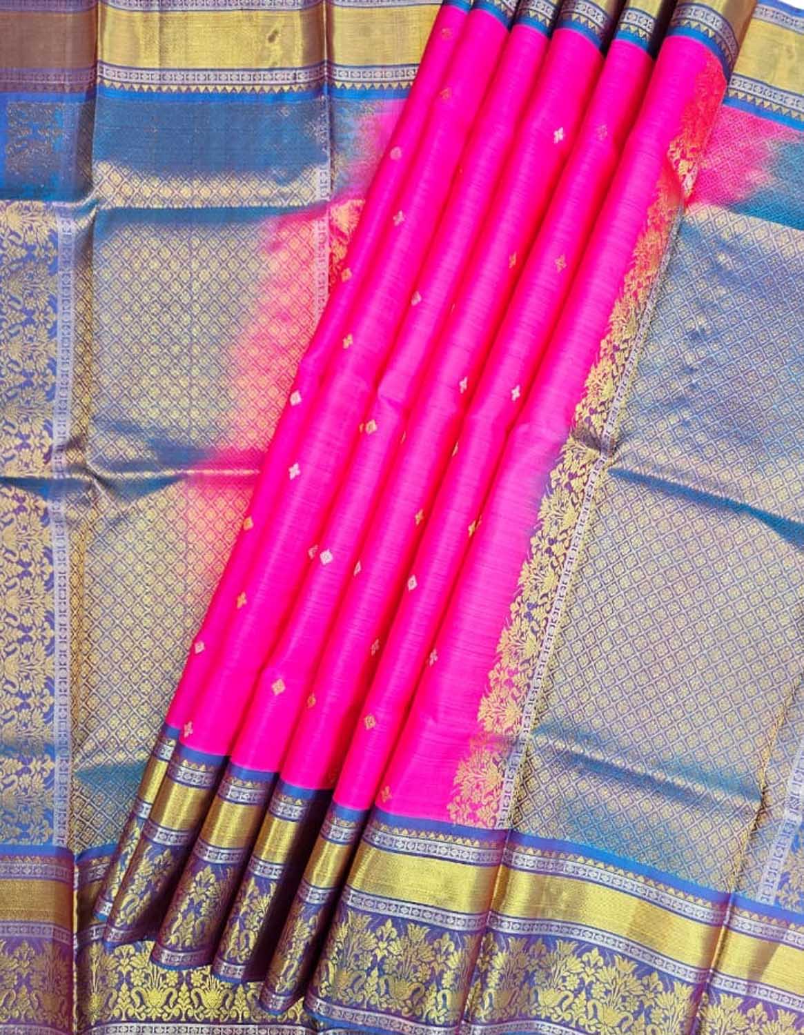 Rose Pink Kanjeevaram Silk Dupatta - Luxurion World