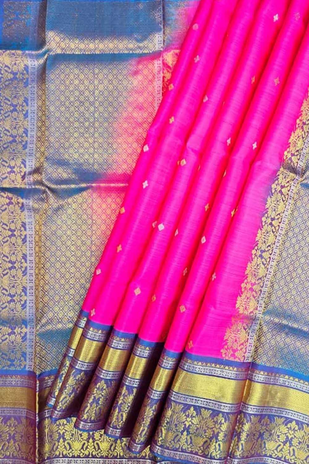 Rose Pink Kanjeevaram Silk Dupatta - Luxurion World