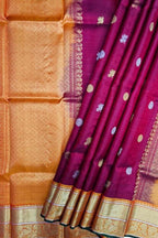 Maroon Kanjeevaram Silk Dupatta - Handloom Pure Elegance - Luxurion World
