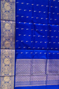 Blue Pure Kanjeevaram Gadwal Silk Handloom Dupatta - Luxurion World
