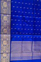 Blue Pure Kanjeevaram Gadwal Silk Handloom Dupatta - Luxurion World