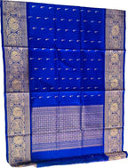 Blue Pure Kanjeevaram Gadwal Silk Handloom Dupatta - Luxurion World