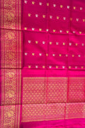 Exquisite Pink Pure Kanjeevaram Gadwal Silk Handloom Dupatta - Luxurion World