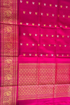 Exquisite Pink Pure Kanjeevaram Gadwal Silk Handloom Dupatta - Luxurion World