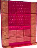 Exquisite Pink Pure Kanjeevaram Gadwal Silk Handloom Dupatta - Luxurion World