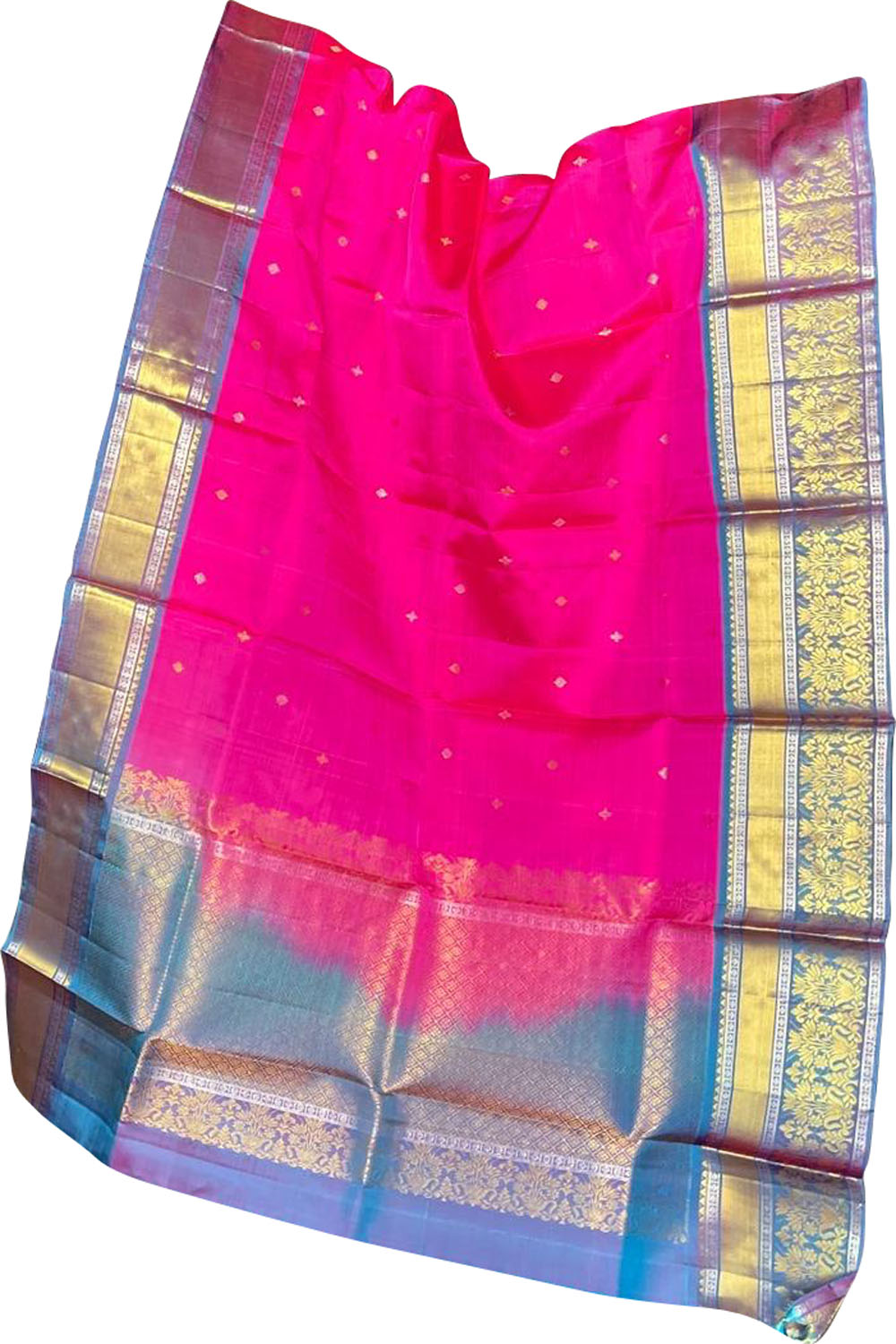 Exquisite Pink Kanjeevaram Silk Dupatta - Handloom Beauty - Luxurion World