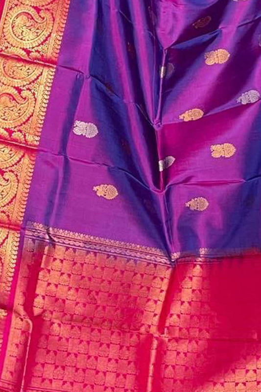 Exquisite Purple Kanjeevaram Silk Dupatta - Luxurion World
