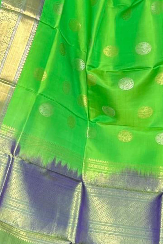 Green Kanjeevaram Handloom Silk Dupatta - Pure Elegance - Luxurion World