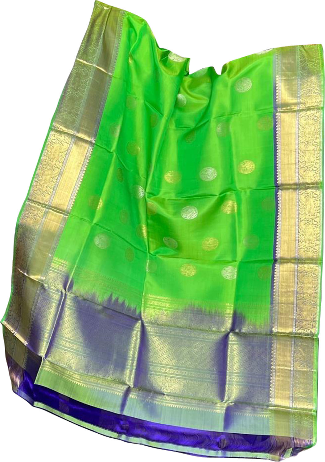 Green Kanjeevaram Handloom Silk Dupatta - Pure Elegance - Luxurion World