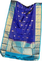 Blue Kanjeevaram Silk Dupatta: Handloom Elegance - Luxurion World