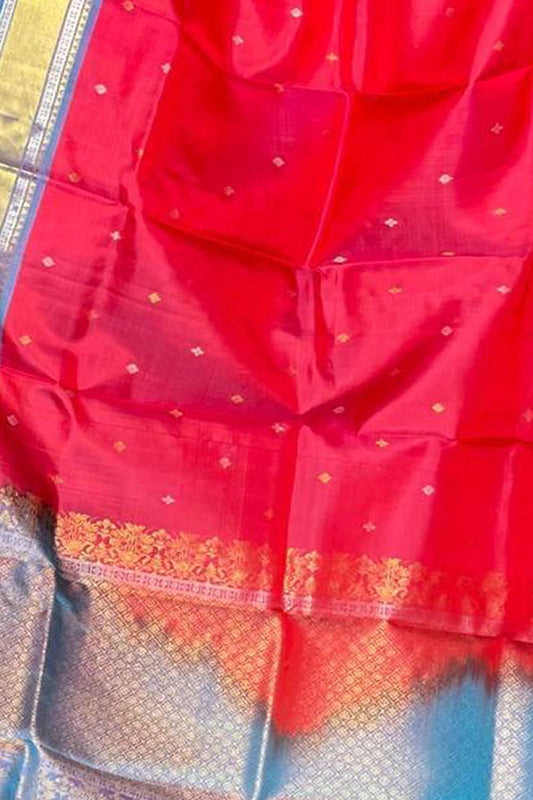 Exquisite Pink Kanjeevaram Silk Dupatta - Luxurion World