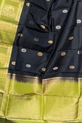 Exquisite Black Kanjeevaram Silk Dupatta - Luxurion World