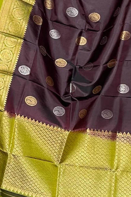 Maroon Kanjeevaram Handloom Silk Dupatta - Pure Elegance