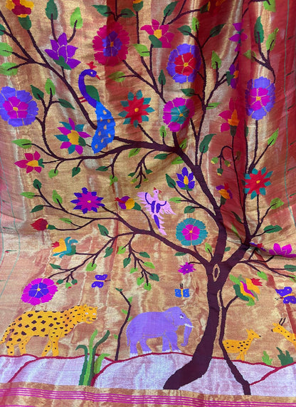 Stunning Multicolor Paithani Silk Brocade Dupatta - Luxurion World