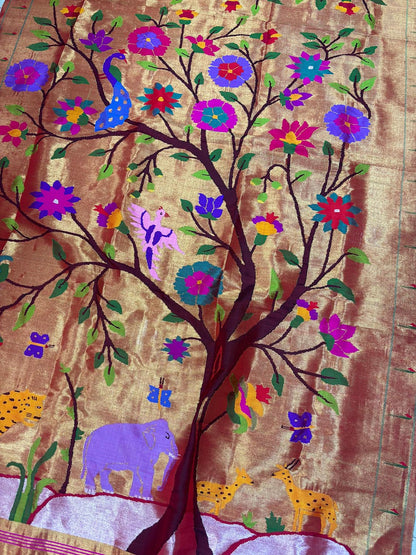 Stunning Multicolor Paithani Silk Brocade Dupatta - Luxurion World