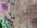 Pink Paithani Handloom Pure Silk Muniya Border Peacock And Flower Design Dupatta - Luxurion World- Crafted Heirlooms