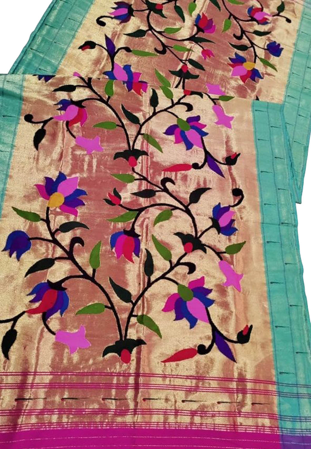 Vibrant Multicolor Paithani Silk Dupatta - Luxurion World