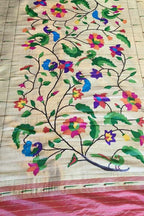 Exquisite Multicolor Paithani Handloom Pure Silk Brocade Muniya Border Dupatta - Luxurion World