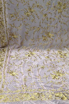 Pastel Parsi Hand Embroidered Pure Georgette Dupatta - Luxurion World