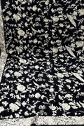 Exquisite Black Parsi Hand Embroidered Pure Georgette Dupatta - Luxurion World