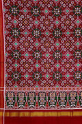 Red Patan Patola Handloom Pure Silk Double Ikat Dupatta - Luxurion World
