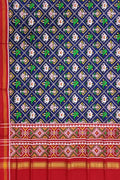 Blue Patan Patola Handloom Pure Silk Double Ikat Dupatta - Luxurion World