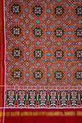 Orange Patan Patola Handloom Pure Silk Double Ikat Dupatta - Luxurion World