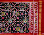 Black Patan Patola Handloom Pure Silk Double Ikat Dupatta - Luxurion World